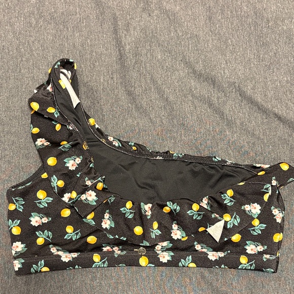 Lemon One-Shoulder Bikini Top with Ruffle - Picture 2 of 3